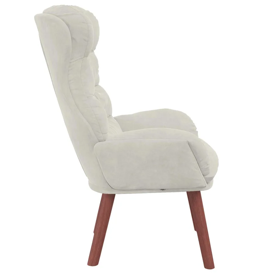 fauteuil Crème 69 x 74 x 93 cm Velours - 5