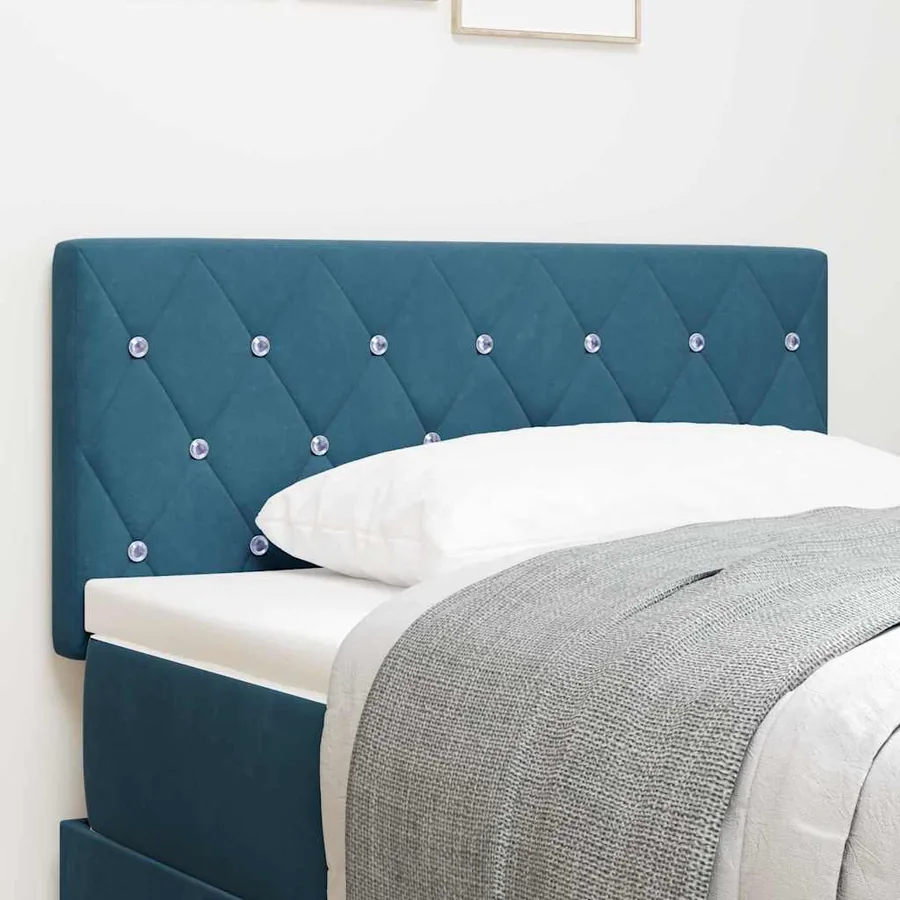 Tête de lit LED avec bandes LED Bleu foncé 100 cm Velours
