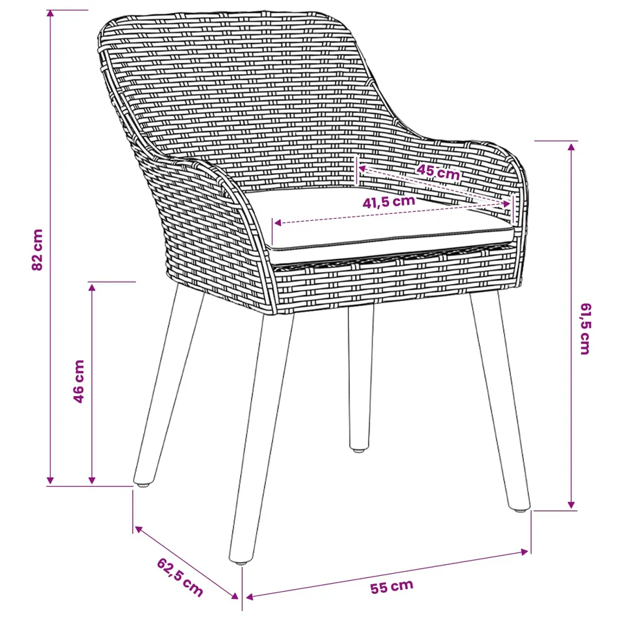 Ensemble de salle à manger pour jardin 7 pcs Gris clair - 4