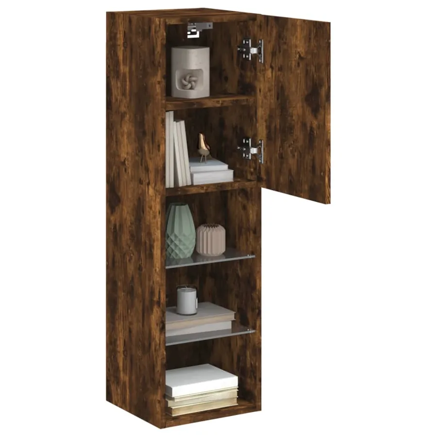 Meubles TV avec lumières LED 2 pcs chêne fumé 30,5x30x102 cm - 5