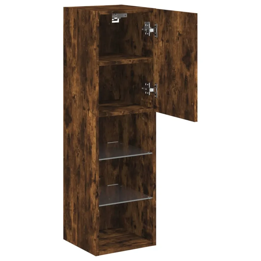 Meubles TV avec lumières LED 2 pcs chêne fumé 30,5x30x102 cm - 8
