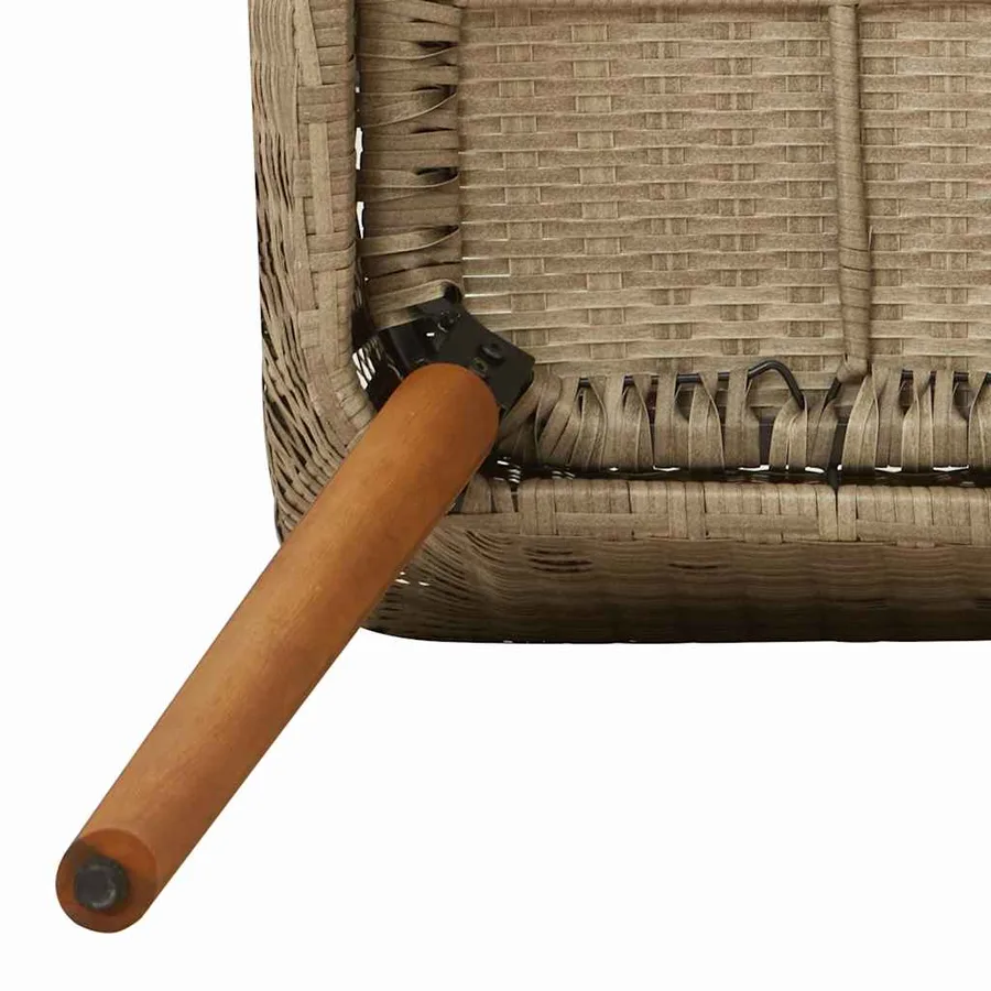 Ensemble de salle à manger pour jardin 5 pcs Beige polyrotin - 9
