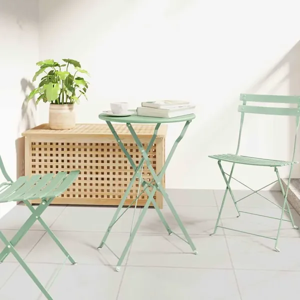 Table bistrot Menthe claire Ø 50 x 71 cm Acier revêtu de poudre