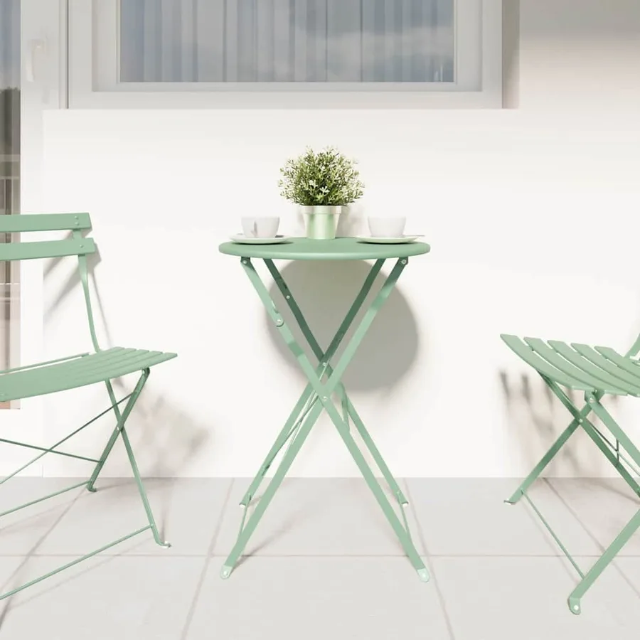 Table bistrot Menthe claire Ø 50 x 71 cm Acier revêtu de poudre - 3