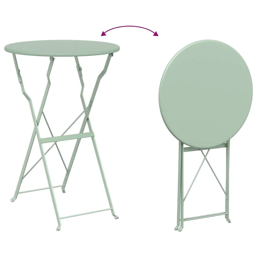 Table bistrot Menthe claire Ø 50 x 71 cm Acier revêtu de poudre - 9