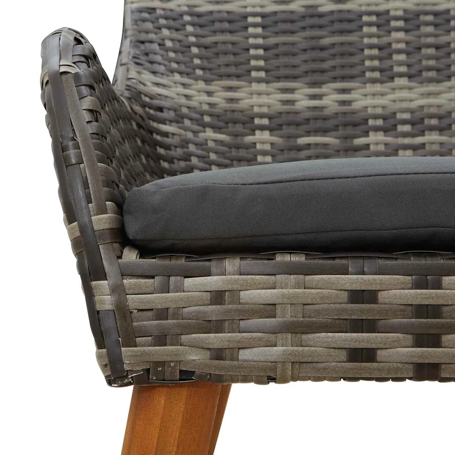 Ensemble de salle à manger pour jardin 9 pcs Gris polyrotin - 10