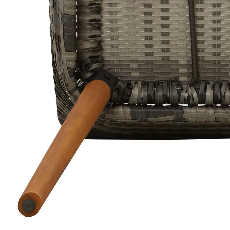 Ensemble de salle à manger pour jardin 5 pcs Gris polyrotin - 9