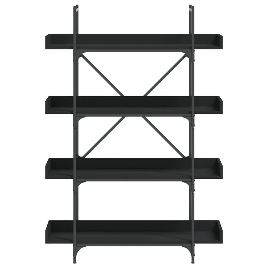 Bibliothèque à 4 niveaux noir 100x33x145,5 cm bois d'ingénierie - 4
