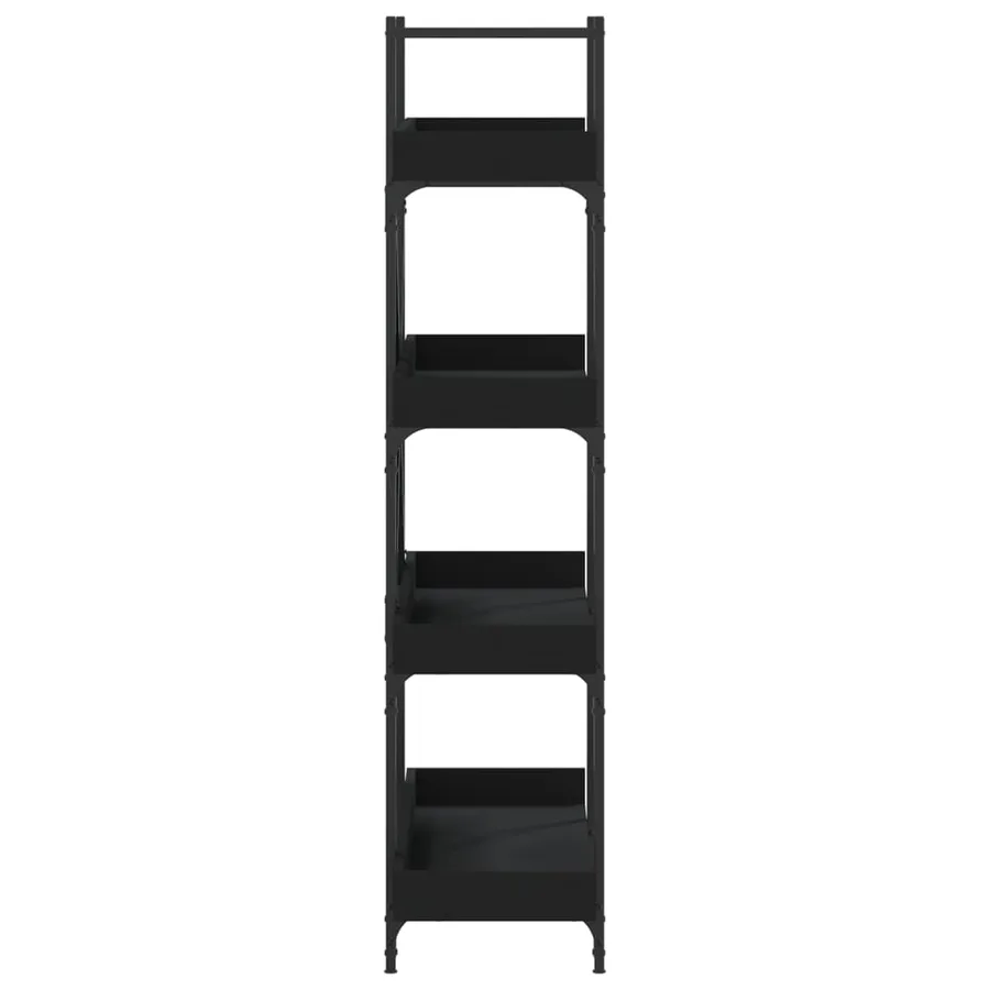 Bibliothèque à 4 niveaux noir 100x33x145,5 cm bois d'ingénierie - 5
