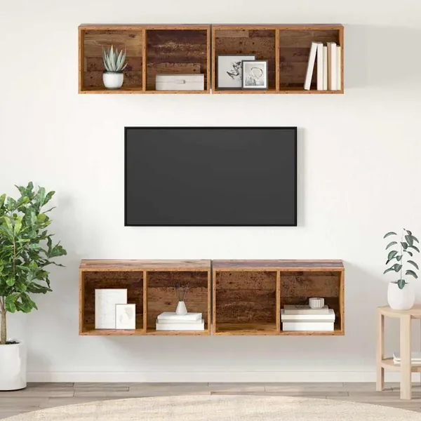 Ensemble meuble TV 4 pcs Bois Ancien 37 x 37 x 72 cm