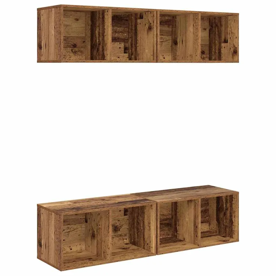 Ensemble meuble TV 4 pcs Bois Ancien 37 x 37 x 72 cm - 2