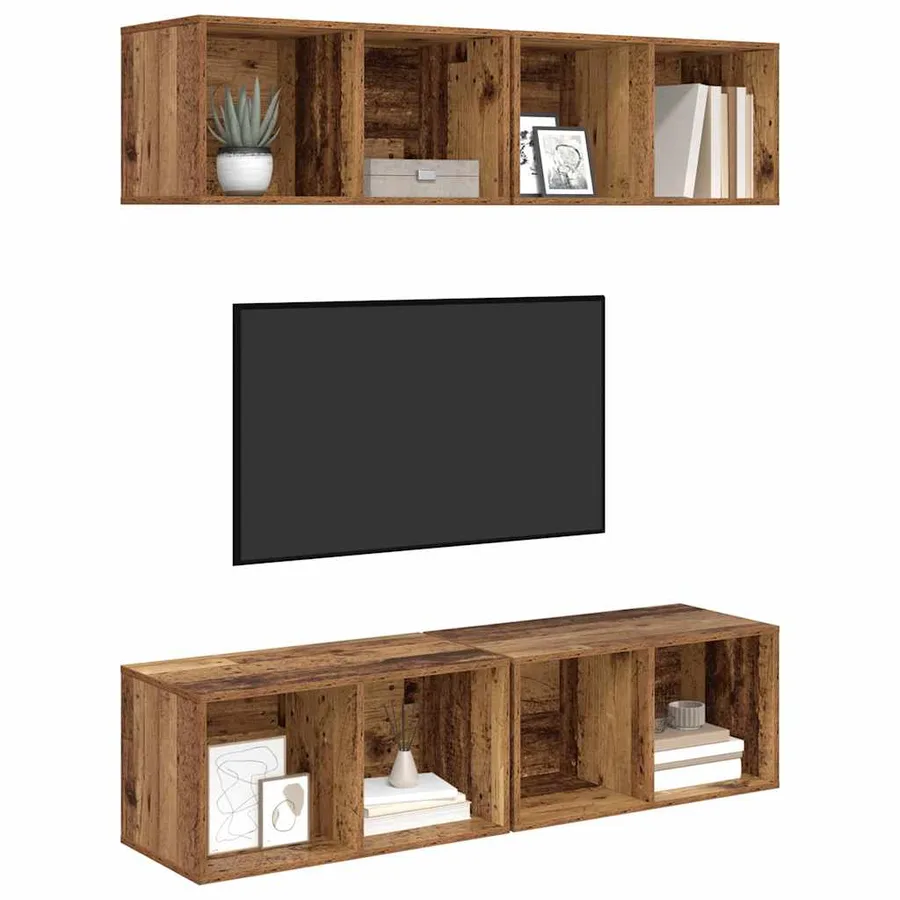 Ensemble meuble TV 4 pcs Bois Ancien 37 x 37 x 72 cm - 3