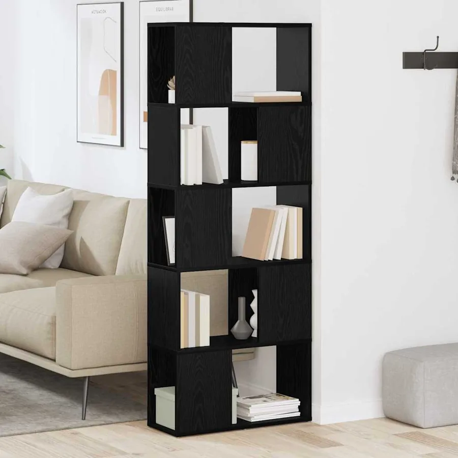 Ensemble meuble TV Noir 60 x 24 x 156 cm Bois d'ingénierie - 4