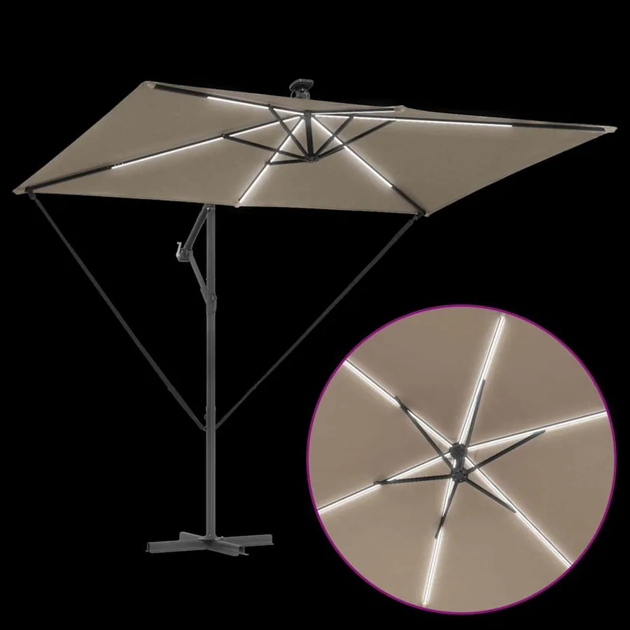 Parasol Taupe 294 x 200 x 270 cm Polyester et Aluminium - 11