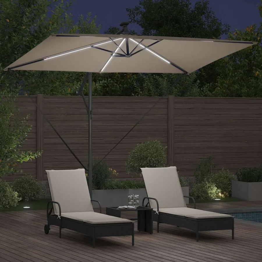 Parasol Taupe 294 x 200 x 270 cm Polyester et Aluminium - 4