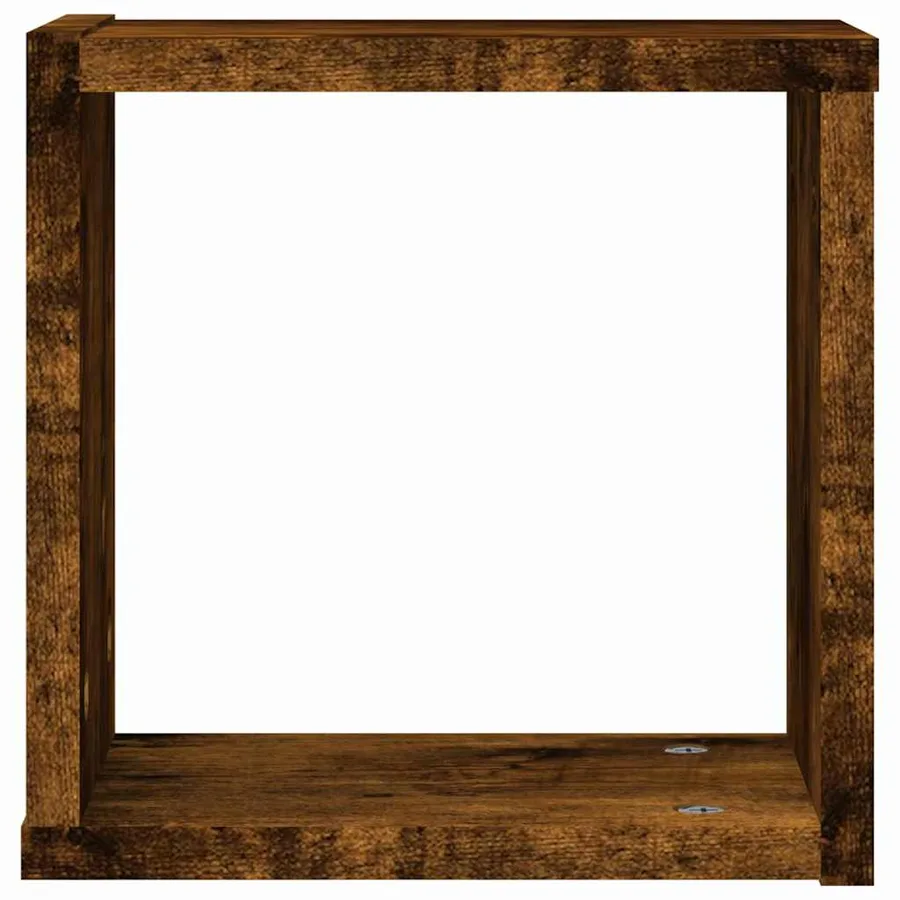 Étagères Murales avec étagère 2 pcs Chêne fumé 26 x 15 x 26 cm - 5