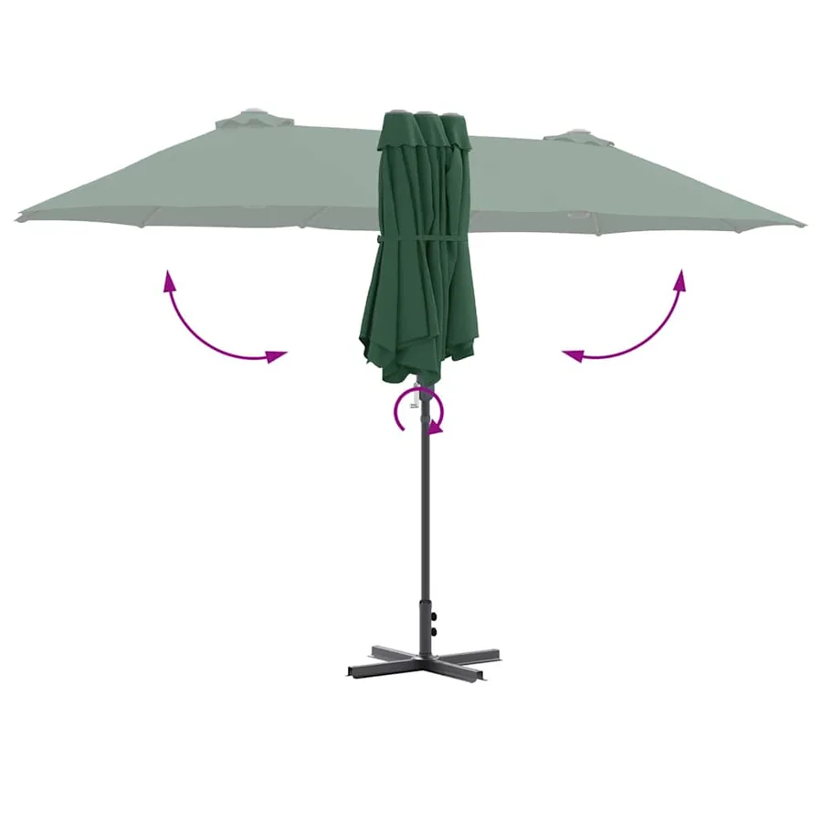 Parasol de jardin Vert 370 x 197 x 239 cm - 10