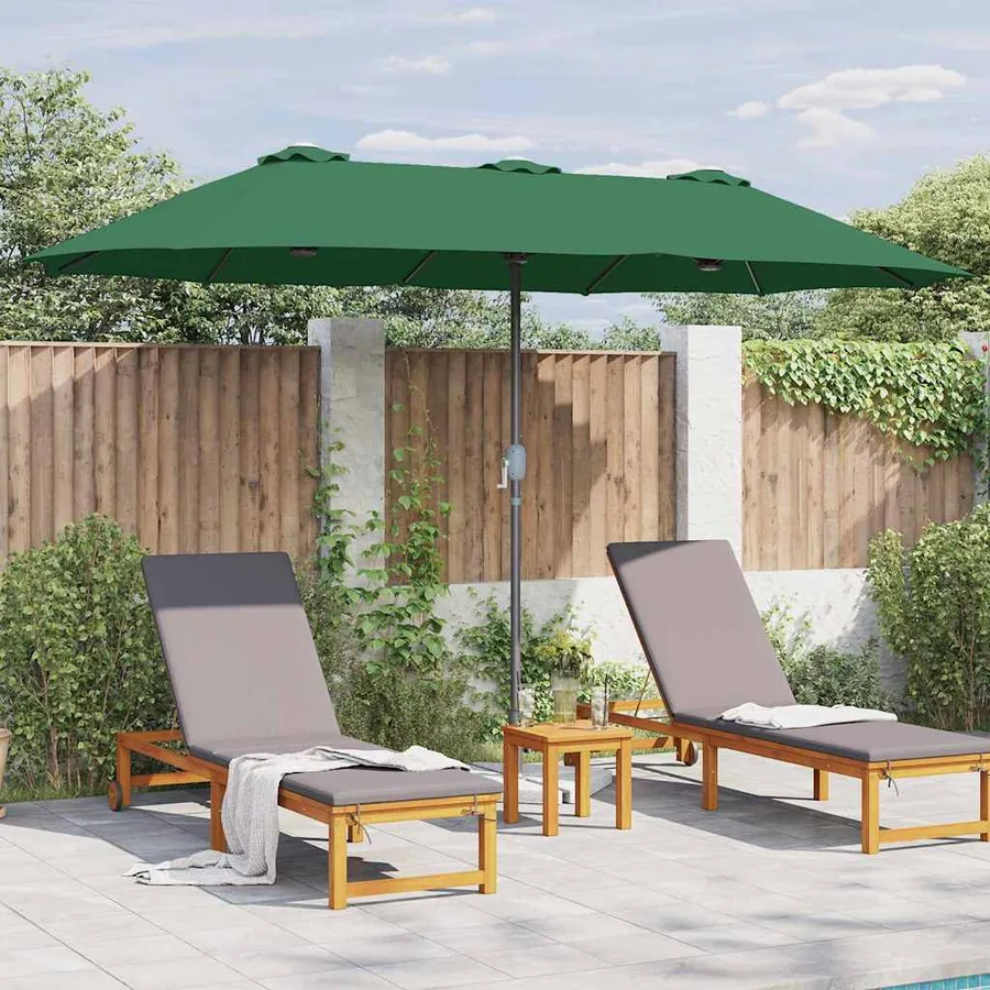 Parasol de jardin Vert 370 x 197 x 239 cm - 4