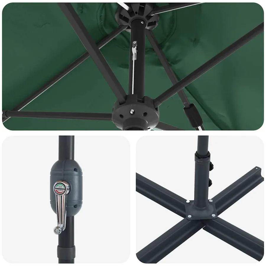 Parasol de jardin Vert 370 x 197 x 239 cm - 9