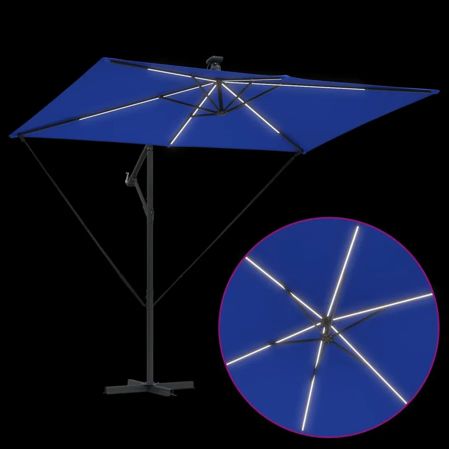 Parasol 294 x 200 x 270 cm Polyester et Aluminium Azur - 11