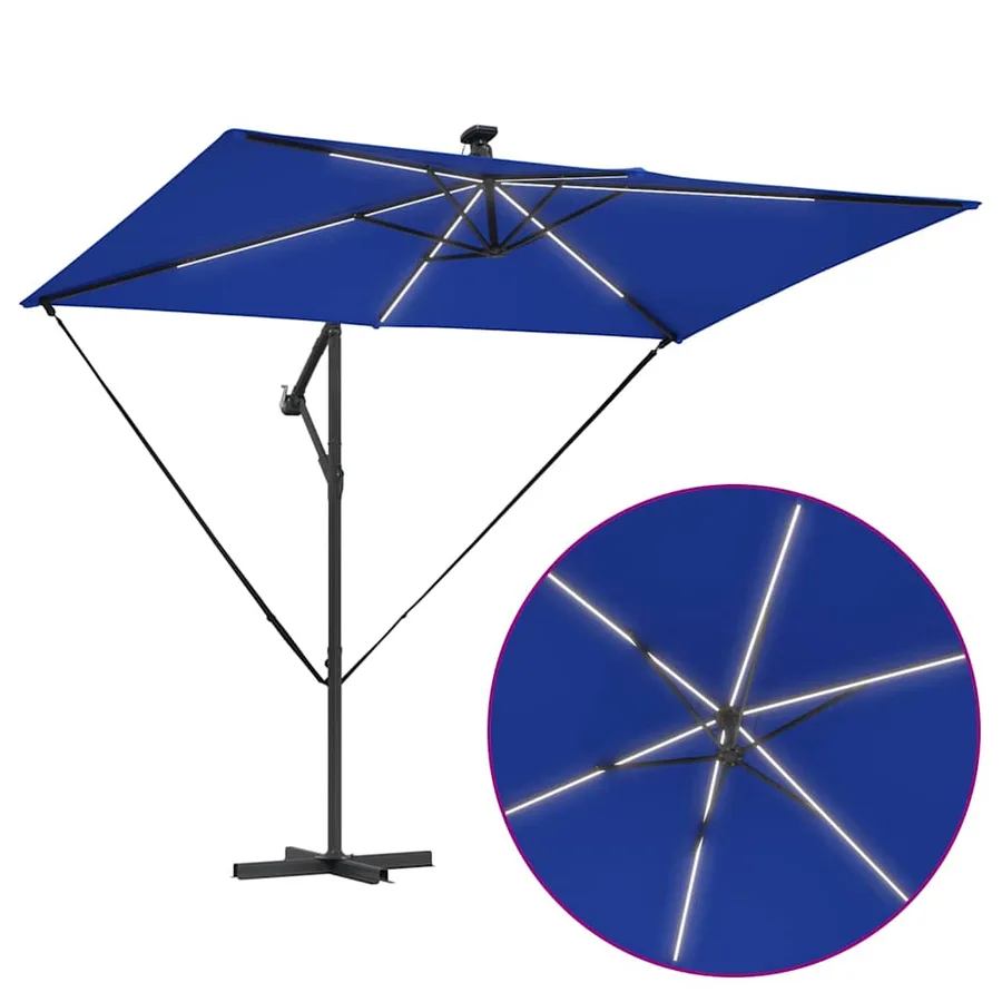 Parasol 294 x 200 x 270 cm Polyester et Aluminium Azur - 12