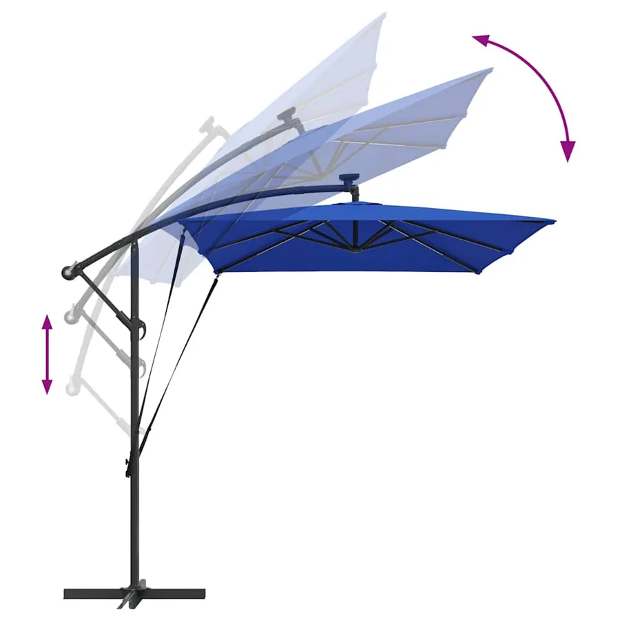 Parasol 294 x 200 x 270 cm Polyester et Aluminium Azur - 13