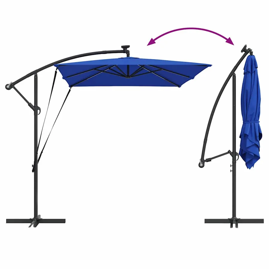 Parasol 294 x 200 x 270 cm Polyester et Aluminium Azur - 14