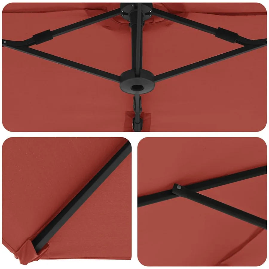 Parasol Terre cuite 372 x 198 x 243 cm Polyester et Aluminium - 10