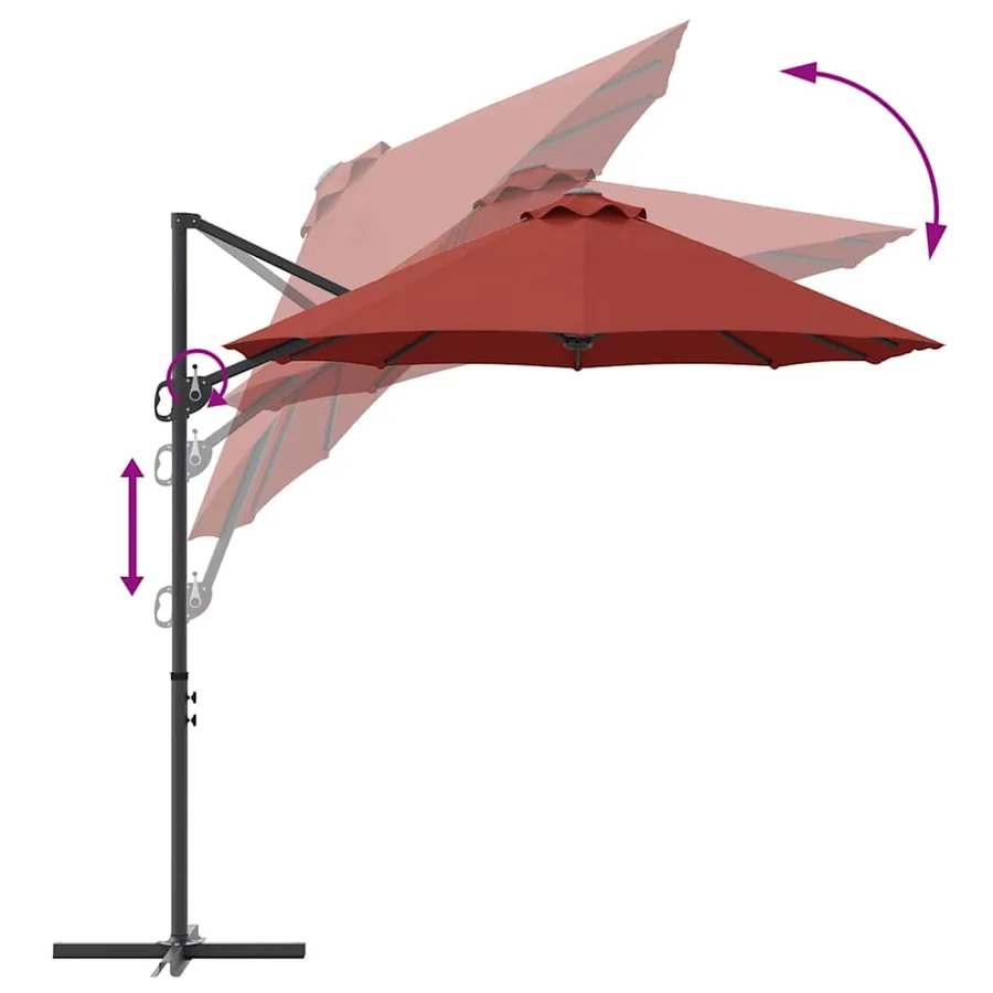 Parasol Terre cuite 372 x 198 x 243 cm Polyester et Aluminium - 11
