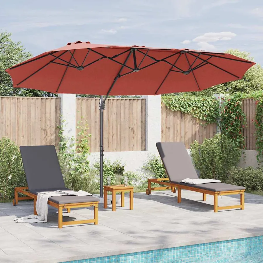Parasol Terre cuite 372 x 198 x 243 cm Polyester et Aluminium - 4