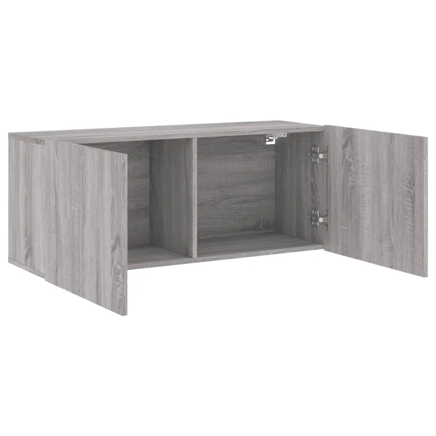 Meuble TV mural sonoma gris 100x30x41 cm - 5