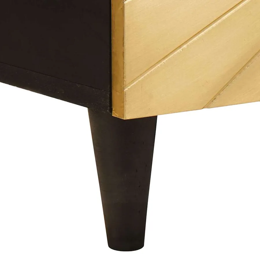 Meuble TV Noir et or 105 x 33 x 46 cm Bois d'ingénierie - 8