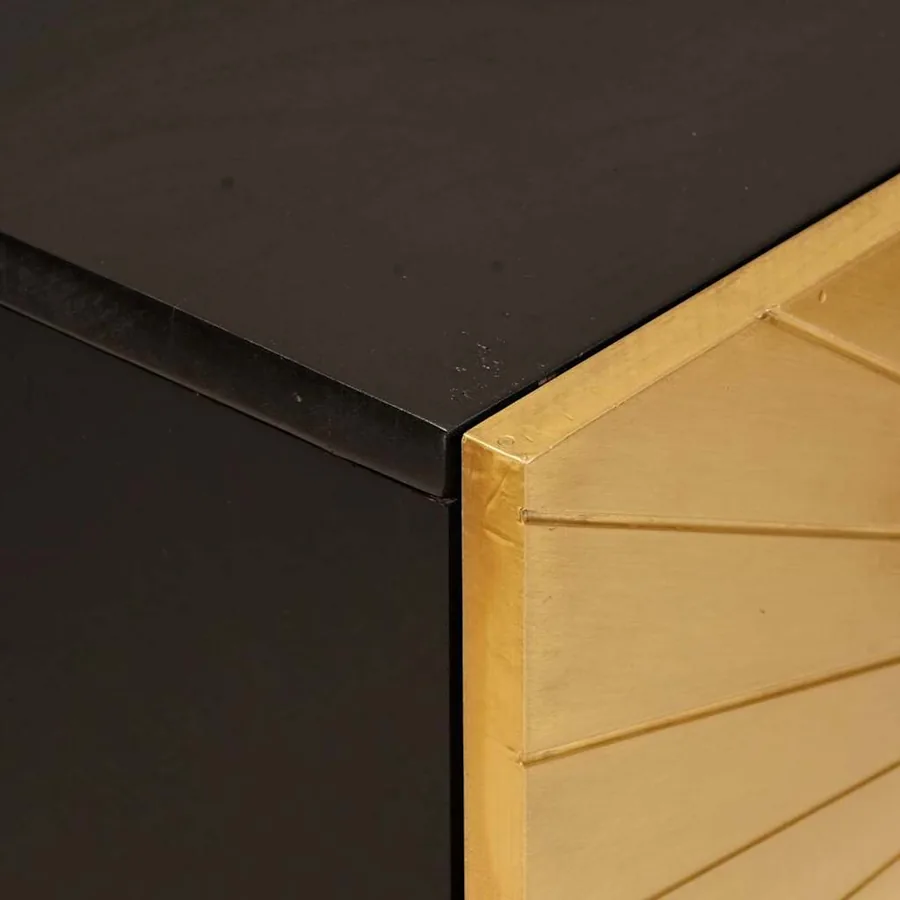 Meuble d'appoint avec stockage Noir et or 60 x 33,5 x 75 cm - 6