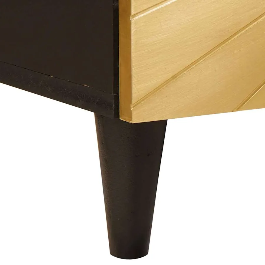 Meuble d'appoint avec stockage Noir et or 60 x 33,5 x 75 cm - 8