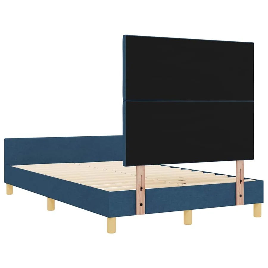 Cadre de lit avec tête de lit Bleu 120 x 200 cm tissu - 9