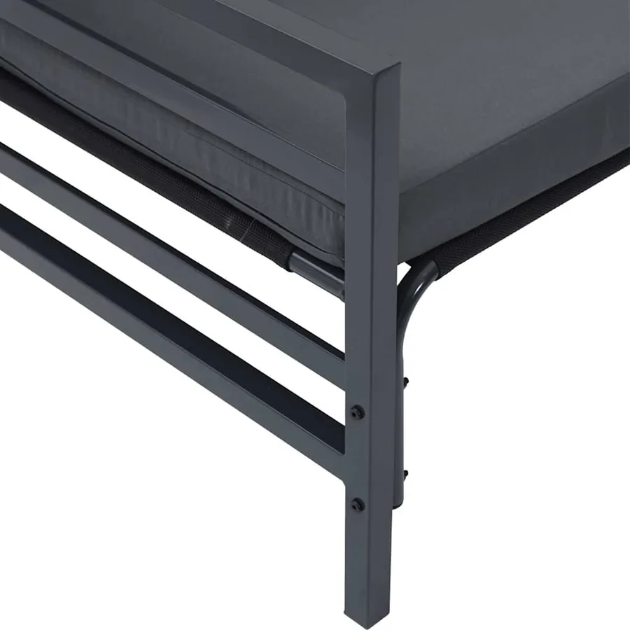 Ensemble de canapé de jardin avec coussin 13 pcs Noir Acier - 10