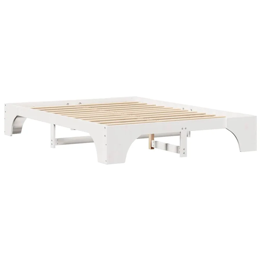 Cadre de lit Blanc 150 x 200 cm Pin massif - 7