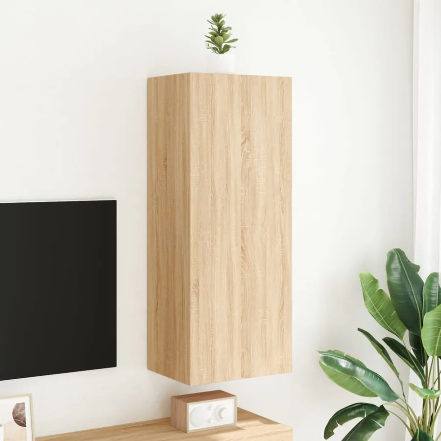 Meuble TV mural chêne sonoma 40,5x30x102 cm bois d'ingénierie - 3