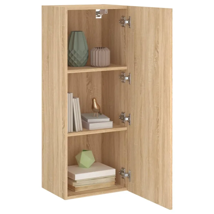 Meuble TV mural chêne sonoma 40,5x30x102 cm bois d'ingénierie - 5