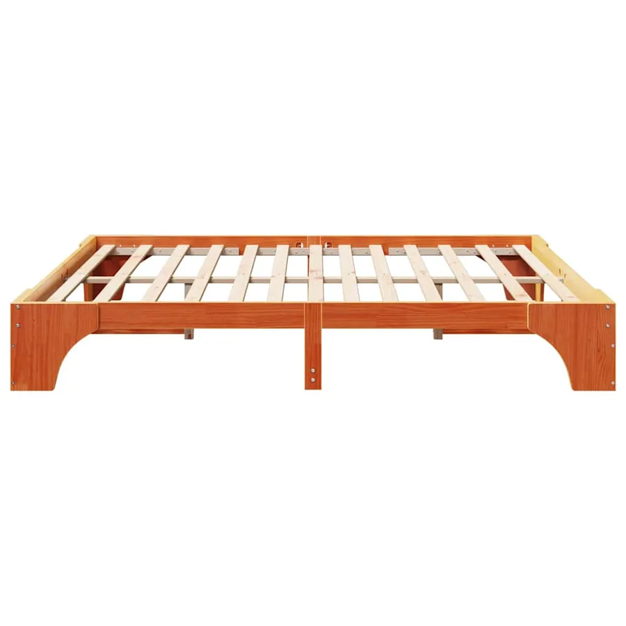 Cadre de lit Brun cire 180 x 200 cm Pin massif - 6