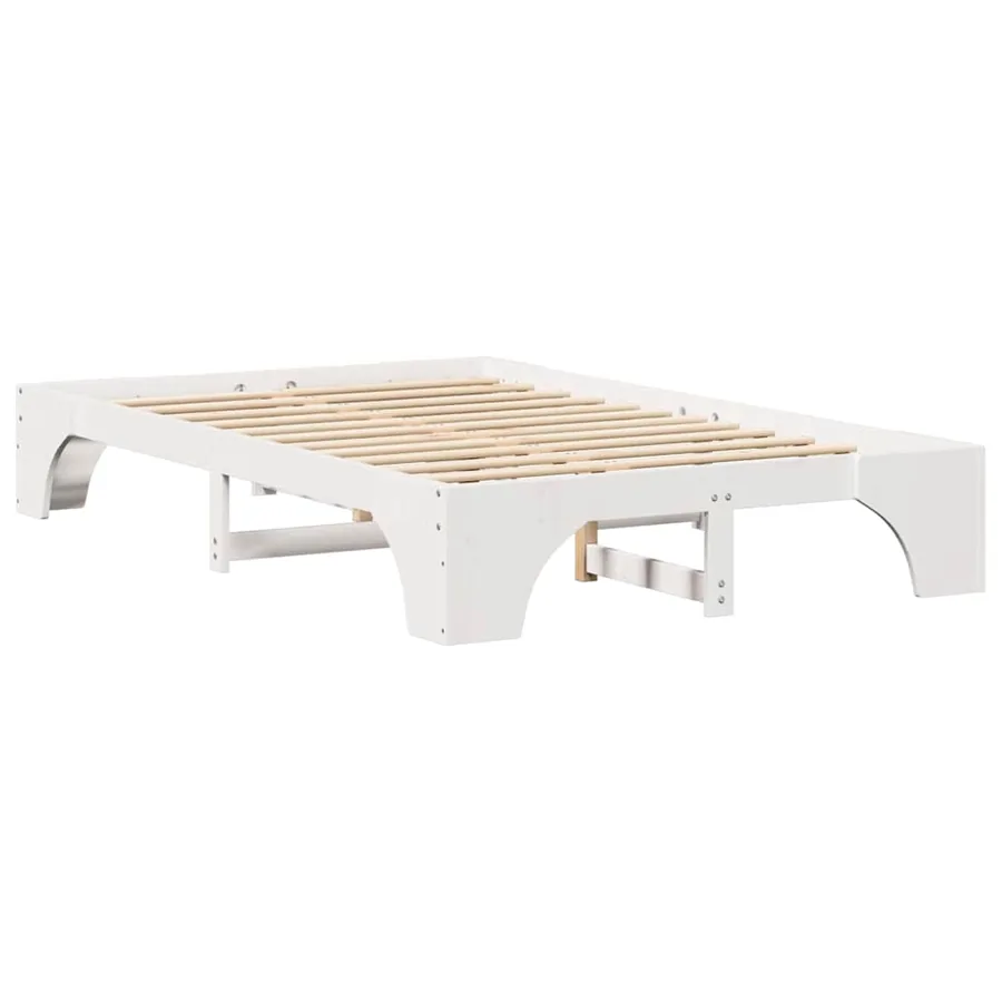 Cadre de lit Blanc 135 x 190 cm Pin massif - 4
