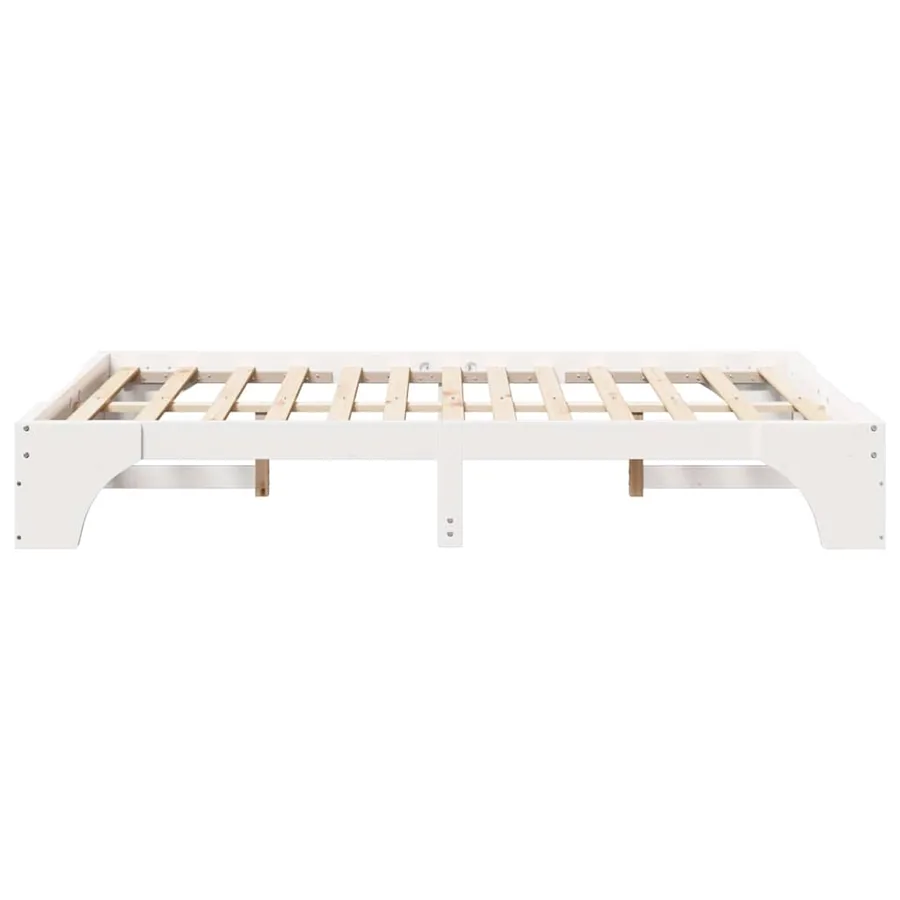 Cadre de lit Blanc 135 x 190 cm Pin massif - 6