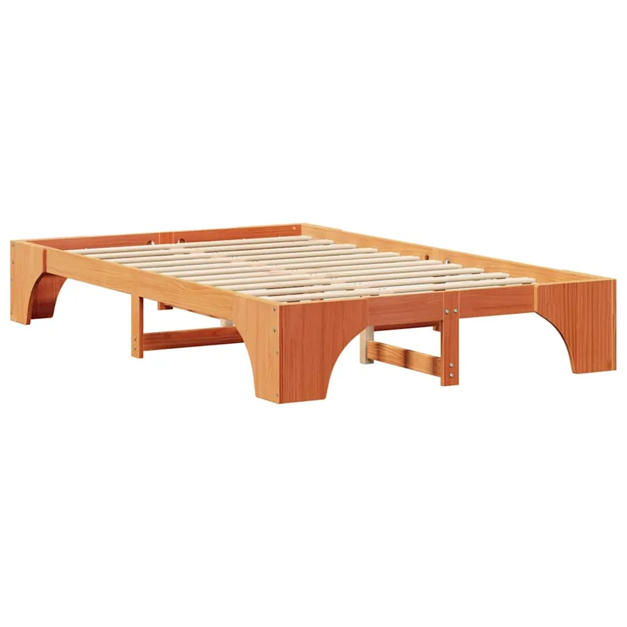 Cadre de lit Brun cire 120 x 200 cm Pin massif - 4