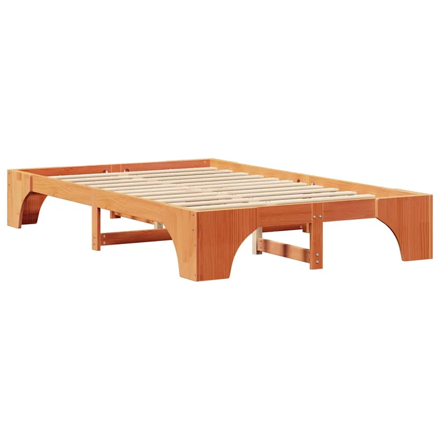 Cadre de lit Brun cire 120 x 200 cm Pin massif - 7