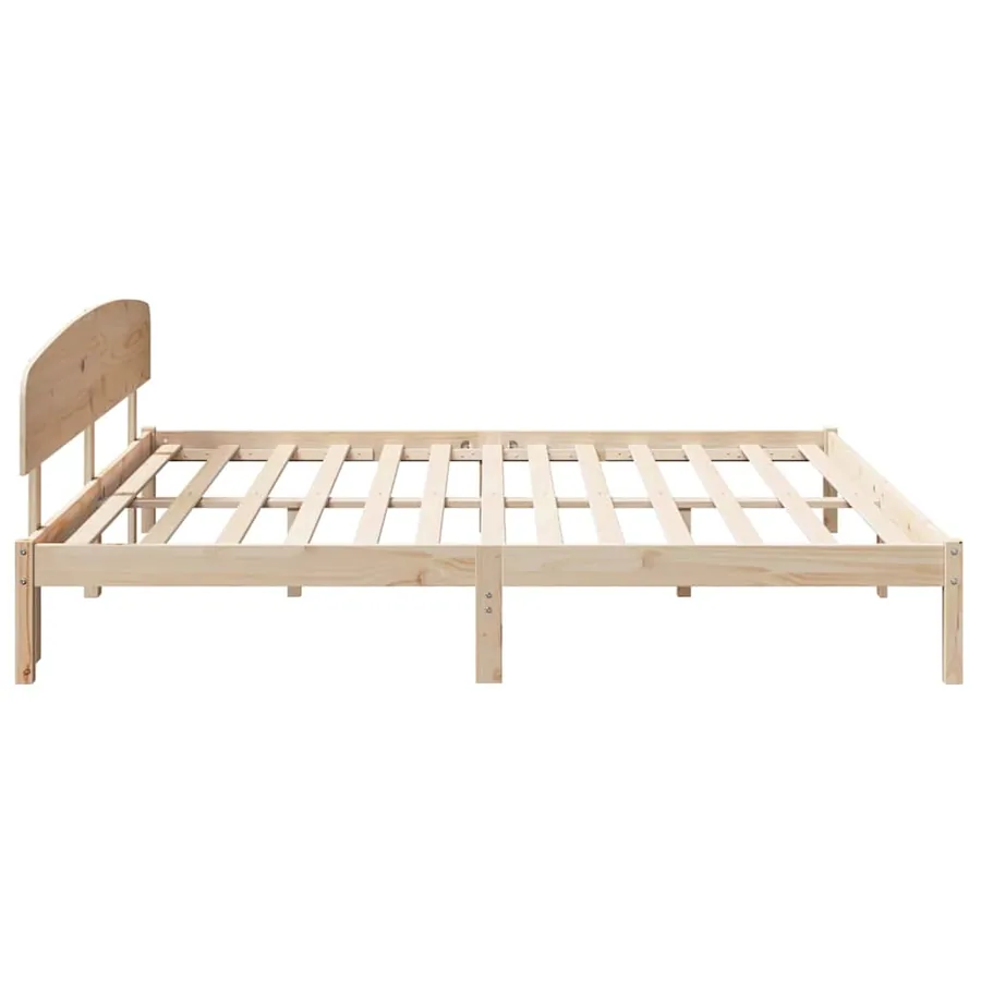 Cadre de lit avec tête de lit Naturel 180 x 200 cm Pin massif - 6