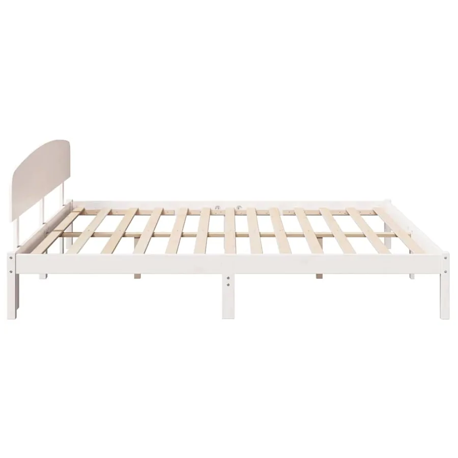 Cadre de lit avec tête de lit Blanc 200 x 200 cm Pin massif - 6