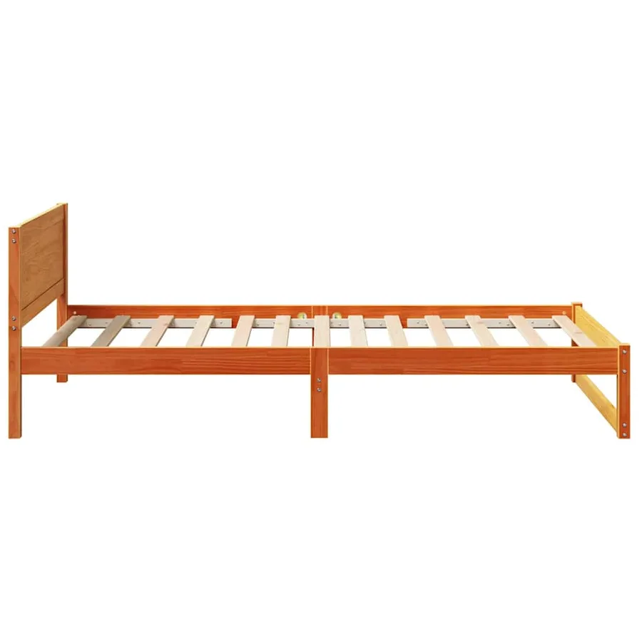 Cadre de lit avec tête de lit Brun cire 80 x 200 cm Pin massif - 6