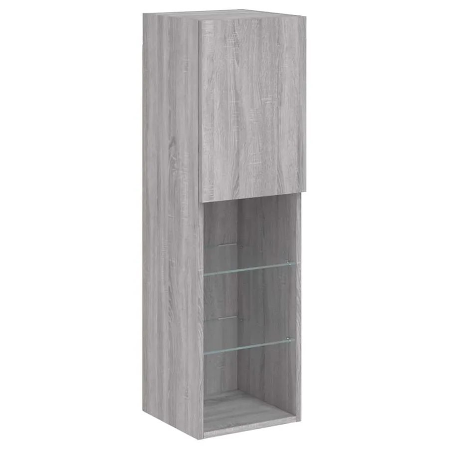 Meubles TV avec lumières LED 2 pcs sonoma gris 30,5x30x102 cm - 7