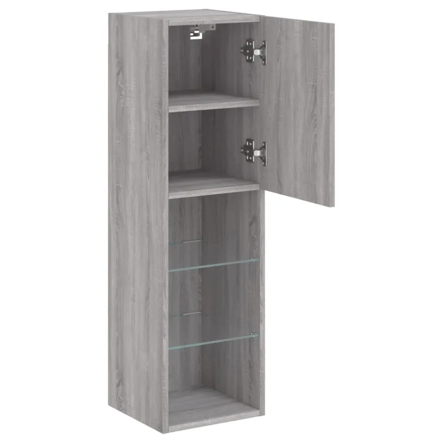 Meubles TV avec lumières LED 2 pcs sonoma gris 30,5x30x102 cm - 8