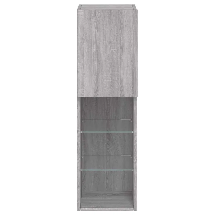 Meubles TV avec lumières LED 2 pcs sonoma gris 30,5x30x102 cm - 9